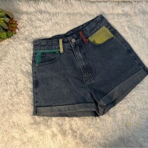 !! Color paint jeans shorts